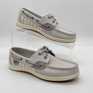 Sperry Women's Gray Koifish Stripe Boat Shoes 5